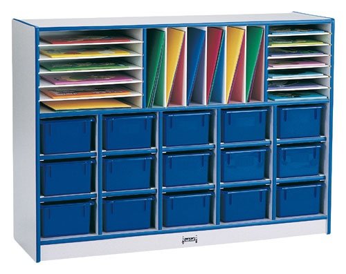 Rainbow Accents Sectional Mobile Cubbie w/o trays Accents: Teal, Trays: Yes