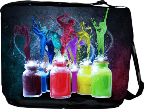 Splash of Color Design Messenger Bag - Book Bag - Reporter Bag - Unisex - Ideal Gift for all occassions!