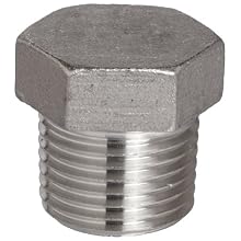 Stainless Steel 316 Cast Pipe Fitting, Hex Head Plug, Class 150, NPT Male