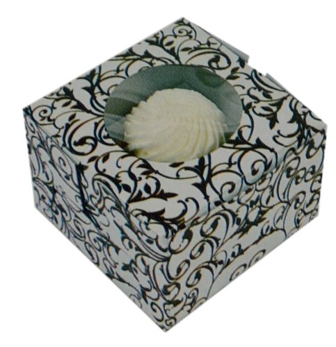 Lot of 6 Black and White Wedding Shower Cupcake Favor Boxes