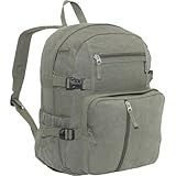 Canvas Backpacks:Everest Cotton Canvas Medium Backpack (Olive)