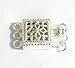 1 pc 925 Sterling Silver 15mm Classic Square / Rectangular Flower Filigree 3 Strand Pearl Box Clasp / Link Connector Switch / Findings