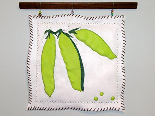 Snow Peas Art Quilt and Pencil Drawing-Matched Set