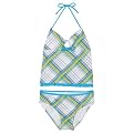 Girls Summer Crush 2-pc. Plaid Tankini - Blue/Yellow/White