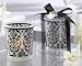 Damask Traditions Frosted Glass Tea Light Holder with Kate Aspen Signature Charm (Set of 4), 1 piece