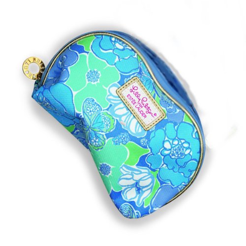 Lilly Pulitzer for Estee Lauder Collection Cosmetic Makeup Bag (Blue Flower)