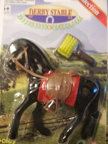 Derby Stable Flocked Horse with Comb ~ Black with Black Mane