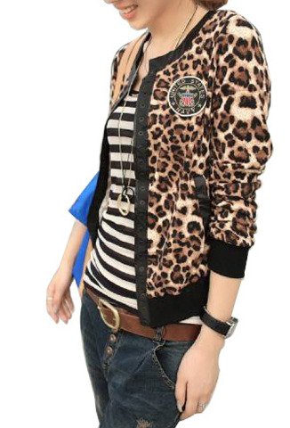 2-4170003 (レディス　豹柄ジャケット ） ジャケット レディスジャケット 豹柄 豹柄 フルジップ スウェット ジャケット ダンス 衣装 BBOY HIOHP dance Bboy レオパード ブレザー ステージ衣装 bigbang 韓流 hiphop B系 渋谷 原宿 ロック バンドレディス豹柄 ジャケット レディス ジャケット アメカジ系 サロン系 キレカジ系