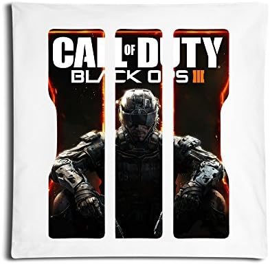 IGOG Black Ops 3 Square Personality Customization Throw Pillow Pillowcase With Invisible Zipper Closure (White 18*18 Inch)