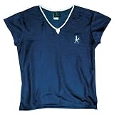 Womens Balle de Match Chevron V-Neck Top-Navy