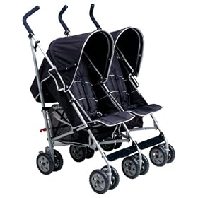Twin Swift Stroller -Navy w/ Mesh Basket