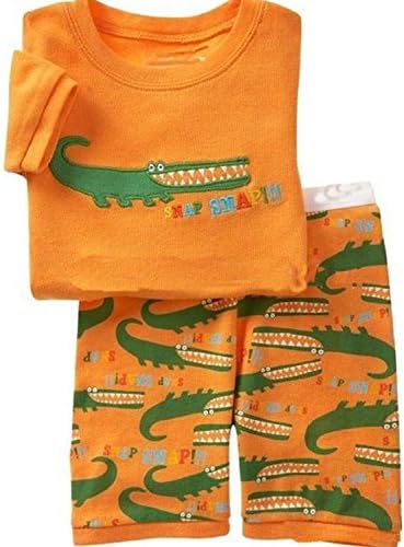 Exdream Little Boy "Crocodile" Cotton 2-piece Short Pajama Set 6-7Years Orange