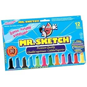 Mr Sketch Assorted Scent Markers Black Blue Brown Dark Green Green Magenta Orange Pink Purple Red... by Sanford