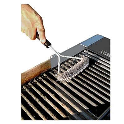 Barbecue Grill Brush - Stainless Steel Bristles - Compact Design - Perfect for Tailgating and Camping - Works Great Cleaning BBQ Grills and Infrared Panels - Grill-T-Brush