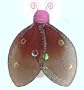 4" Brown Pink Glitter Ladybug nylon hanging ceiling wall baby nursery room wedding decor decoration