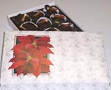Scott's Cakes 1 lb. Dark Chocolate Pretzel Bark in a Poinsettia Box