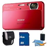 Sony Cyber-Shot DSC-T110 16.1 MP Digital Still Camera with Carl Zeiss Vario-Tessar 4x Optical Zoom Lens and 3.0-inch Touchscreen (Red) 4GB Bundle - Includes 4 GB Memory Card, Camera Carrying Case and Lens Cleaning Kit Sony Cyber-Shot DSC-T110 16.1 MP Digital Still Camera with Carl Zeiss Vario-Tessar 4x Optical Zoom Lens and 3.0-inch Touchscreen (Red) 4GB Bundle - Includes 4 GB Memory Card, Camera Carrying Case and Lens Cleaning Kit