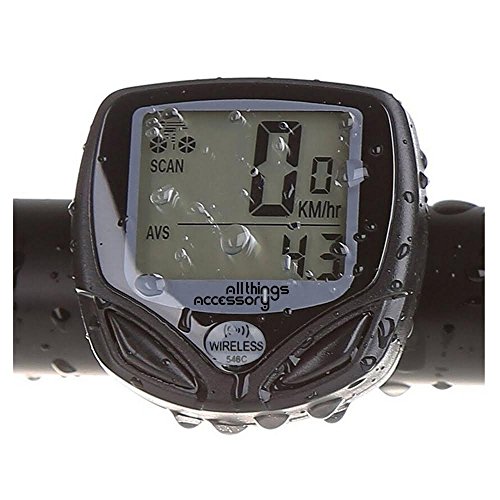 AllThingsAccessoryÂ® New 2016 Auto Wake Wireless Waterproof LCD Bike Computer Odometer Speedometer - Multi Function: Speed Comparator & Average Speed & Maximum Speed & Relative Speed & Riding Time & Riding Distance & Total Riding Distance (Just Launc
