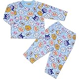 アンパンマン フリース 総柄プリント 長袖パジャマ Anpanman j-fa2849サックス80cm