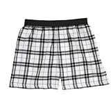 White black plaid check flannel cotton boxers boxer shorts available in 8 sizes