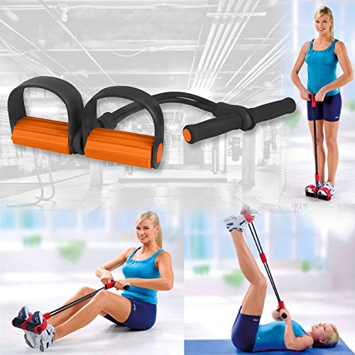 RESISTANCE BANDS EXPANDER TRAINER GYM STRENGTH WORKOUT FITNESS PILATES EXERCISE