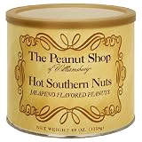 The Peanut Shop of Williamsburg Spicy Peanuts, Hot Southern Nuts, Jalapeno, 40-Ounce Tins (Pack of 2)