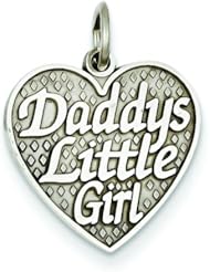 14K White Gold Daddys Little Girl in Heart Charm