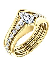 14K Yellow Gold Marquise Cut Diamond Ring -- LIFETIME WARRANTY