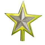 Lime Green & Silver Glitter 5-Point Star Christmas Tree Topper