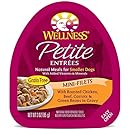 Wellness Petite Entrees Small Breed Mini Fillets Grain Free Roasted Chicken &amp; Beef Natural Wet Dog Food, 3-Ounce Cup (Pack of 24)