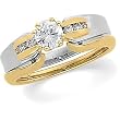 14K Two-Tone Gold Diamond Wedding Set - 0.60 Ct.