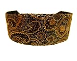 Luxurious Bohemian Rich Silk Gold and Copper Damask and Paisleys Brocade Over Black. Gorgeous Headband