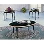 3 pcs Black finish coffee&end table set Queen Anne style