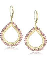 Dana Kellin Everyday Open Heart Shape Pink Tourmaline Drop Earrings