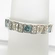 14K White Gold Blue and White Diamond Anniversary Band - 0.67 Ct.