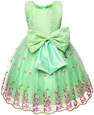 NEW Kid Flower Girl Pageant Wedding Party Formal Fancy Dress Green SZ 4-9 Z644 (28(suitable for 6-7 years))