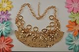 Cleopatra Gold Net and Mini Rings Necklace