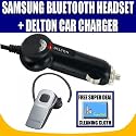 Samsung WEP 301 Bluetooth Headset and Delton Platinum Vehicle Charger with Exclusive FREE Complimentary Super Deal Micro Fiber Cleaning Cloth