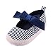 Weixinbuy Baby Girls Stripe Bowknot Velcro Soft Sole Prewalker Crib Shoes
