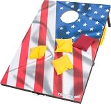 Taligate 360 American Flag Bean Bag Toss and Corn Hole Set with Score Counter, Carrying Handles, and Latch