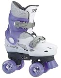 Roller Derby Trac Star Adjustable Quad Skates - Girls - White/Lilac - Size Medium (UK11Jnr - UK13Jnr)
