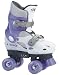 Roller Derby Trac Star Adjustable Quad Skates - Girls - White/Lilac - Size Large (UK1 - UK3.5)