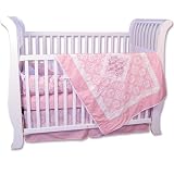 Trend Lab Versailles Pink and White 4 Piece Crib Set