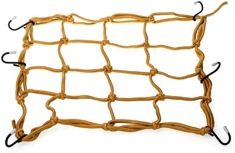CARCHET® Motorbike Motorcycle 6 Hooks Hold Helmet Cargo Luggage Mesh Net Holder Yellow