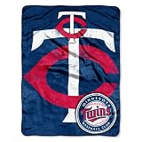 MLB Minnesota Twins 46-Inch by 60-Inch Micro Raschel Plush Blanket "Trip Play" Design