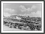 Historic Print (M): Early model automobiles in fair grounds parking lot, Owosso, Michigan