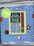 Blankets and Beyond Twin Bedding Sheet Set Blue Sports