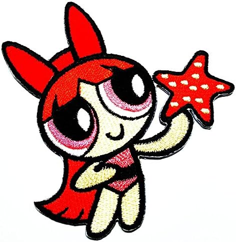 (Blossom) Powerpuff Girls Logo Patch Sew Iron on Embroidered