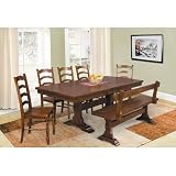 Lifestyle California Kona Rectangular Trestle Casual Dining Table in Brown Finish