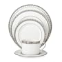 Lenox Timeless Bone China Platinum Banded 20-Piece Dinnerware Set, Service for 4